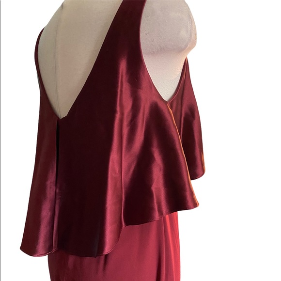 Jill Stuart satin crepe gown red dress - Picture 5 of 8